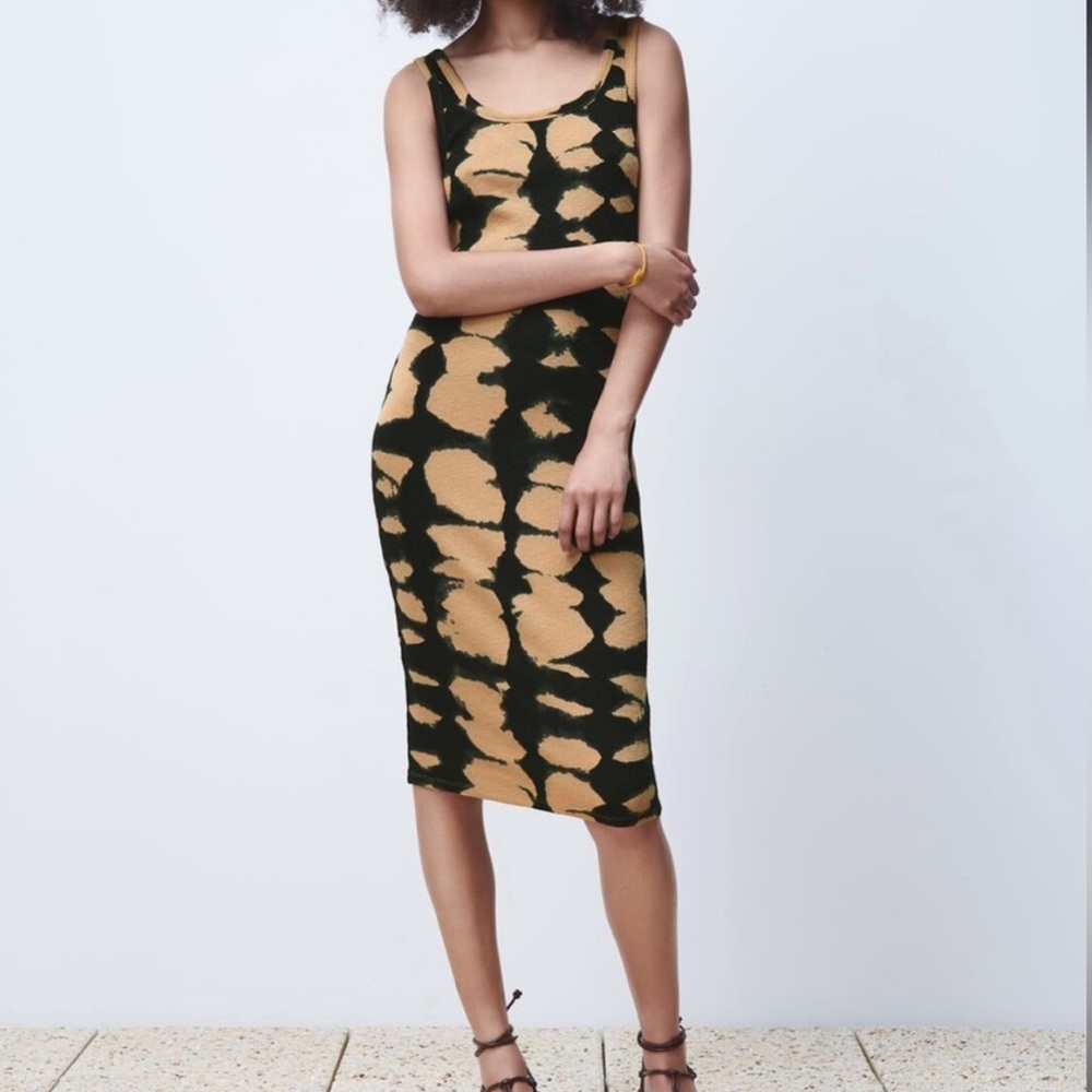 ZARA Bodycon Bleach Dye Dress